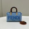 Replica Fendi By The Way Boston Blue Cotton - premium superclone handbag