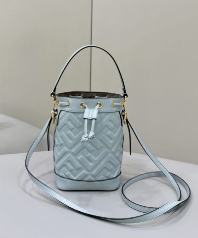 Replica Fendi Tresor Mini Bucket Blue - high-end replica designer purse