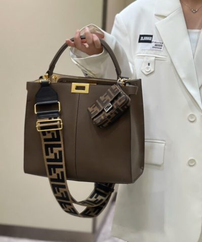 Replica Fendi Peekaboo X Lite Brown - high-quality designer bag dupe