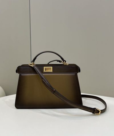Replica Fendi Peekaboo Large Dark Brown