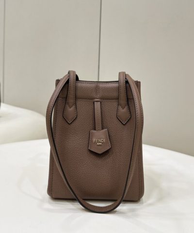 Replica Fendi Origami Small Brown - designer handbag clone
