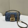 Replica Fendi Baguette Small Dark Bue Denim - affordable luxury replica bag