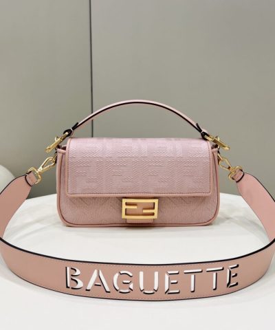 Replica Fendi Baguette Ff Pink - 1:1 premium replica handbag
