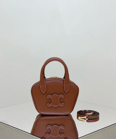 Replica Celine Bowling Bag Brown - designer handbag clone