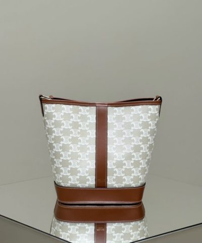 Replica Celine Triomphe Bucket White - premium superclone handbag