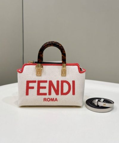 Replica Fendi By The Way Boston Red White - affordable luxury replica bag