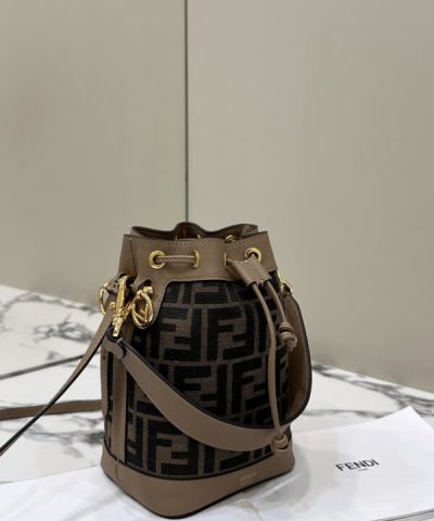 Replica Fendi Tresor Mini Bucket Brown - top-grade luxury bag dupe