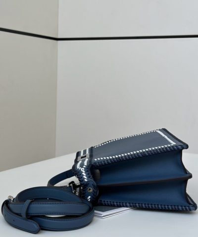 Replica Fendi Peekaboo Dark Blue - 1:1 premium replica handbag