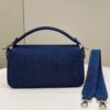 Replica Fendi Baguette Full Blue Denim - elite factory replica handbag