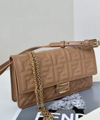 Replica Fendi Baguette Full Brown - affordable luxury replica bag