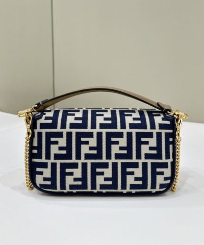 Replica Fendi Baguette Small Cotton Blue - affordable luxury replica bag