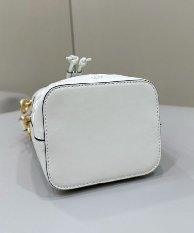 Replica Fendi Tresor Mini Bucket White
