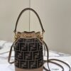 Replica Fendi Tresor Mini Bucket Brown - 1:1 premium replica handbag
