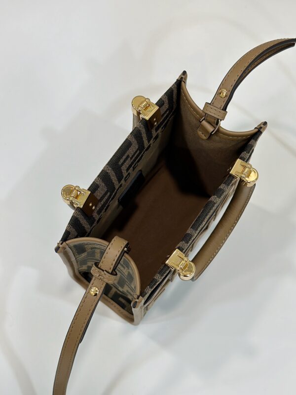 Replica Fendi Mini Tote Brown Monogram - affordable luxury replica bag