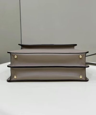 Replica Fendi Peekaboo With Patch Pocket Beige - premium superclone handbag