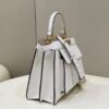 Replica Fendi Peekaboo With Patch Pocket White - 1:1 premium replica handbag
