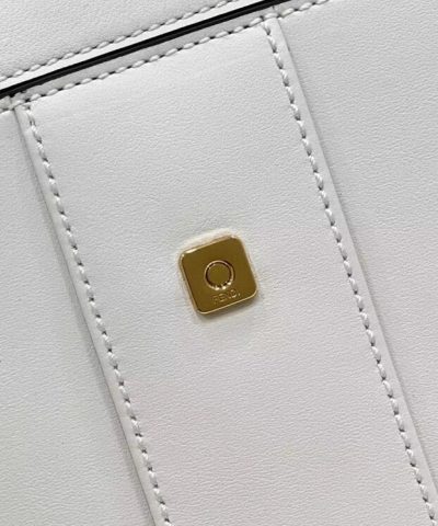 Replica Fendi Peekaboo With Patch Pocket White