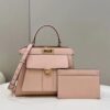 Replica Fendi Peekaboo With Patch Pocket Pink - 1:1 premium replica handbag
