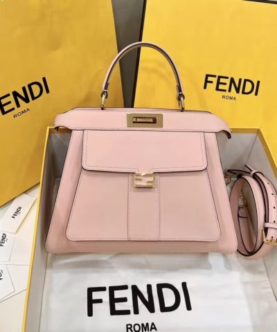 Replica Fendi Peekaboo With Patch Pocket Pink