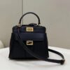 Replica Fendi Peekaboo With Patch Pocket Black - high-quality designer bag dupe