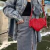 Replica Bottega Veneta Solstice Red Heart - 1:1 premium replica handbag