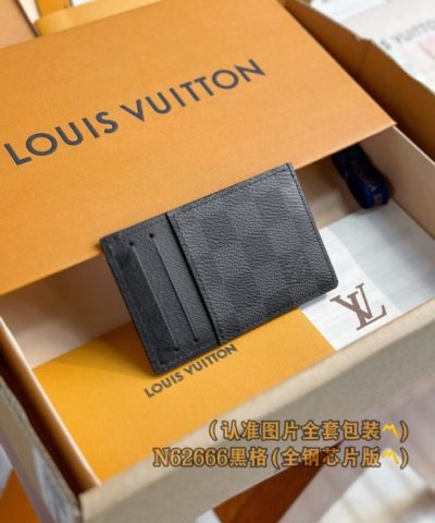 Louis Vuitton Card Holder Black Grid - 1:1 premium replica handbag