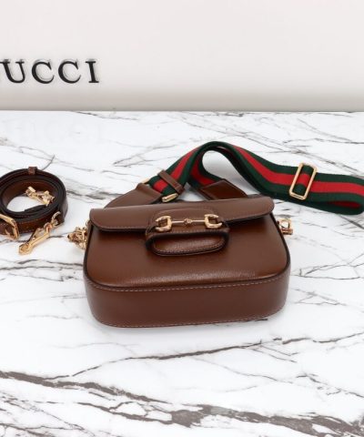 Replica Gucci Horsebit 1955 Double G Mini Brown - affordable luxury replica bag