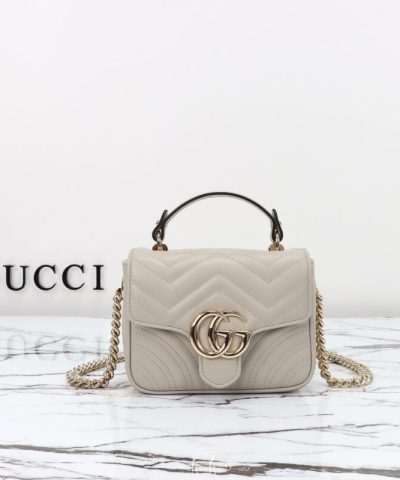 Replica Gucci Marmont Mini Top Handle Beige - premium superclone handbag