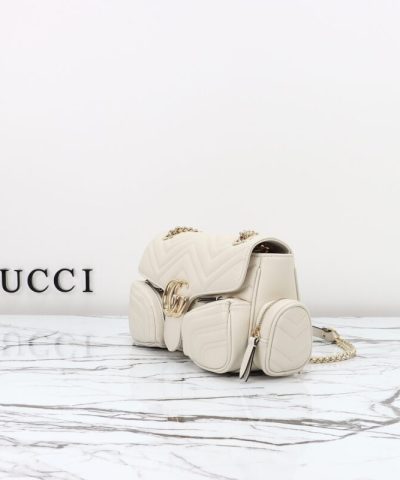 Replica Gucci Marmont 2.0 GG Shoulder Bag White - elite factory replica handbag