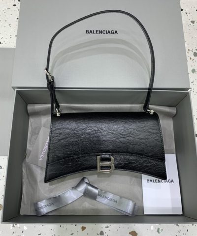 Replica Balenciaga Crush Small Black Silver - premium superclone handbag