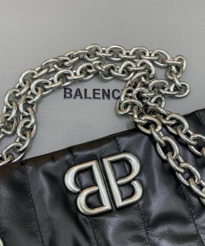 Replica Balenciaga Monaco Black Silver - premium superclone handbag