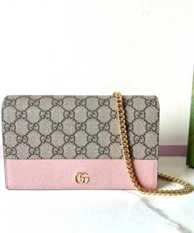 Replica Gucci GG Marmont Chain Bag Pink - high-end replica designer purse