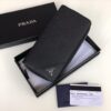 Replica Prada Saffiano Long Wallet Black Silver - elite factory replica handbag
