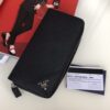 Replica Prada Saffiano Long Wallet Black Silver - premium superclone handbag