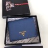 Replica Prada Saffiano Two Fold Wallet Blue - 1:1 premium replica handbag
