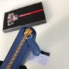 Replica Prada Saffiano Long Zipper Wallet Blue - premium superclone handbag