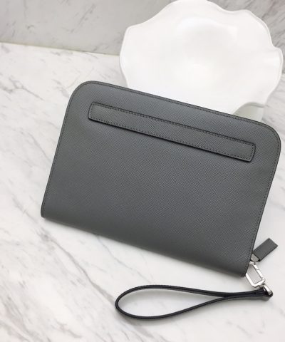 Replica Prada Saffiano New Pouch Grey