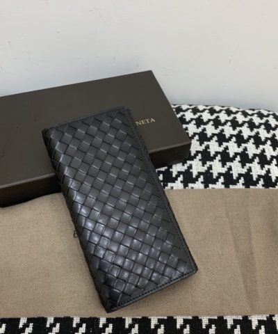 Replica Bottega Veneta Intrecciato Wallet Black