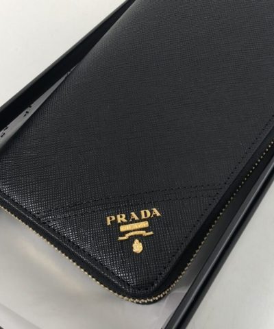Replica Prada Saffiano Long Wallet Black - premium superclone handbag
