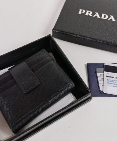 Replica Prada Saffiano Two Fold Wallet Silver - affordable luxury replica bag