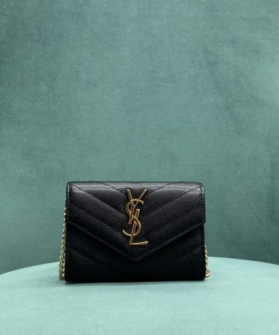 Yves Saint Laurent Chain Wallet Black - top-grade luxury bag dupe