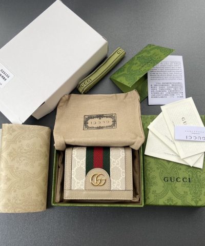 Replica Gucci Ophidia Compact White Wallet
