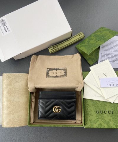 Replica Gucci Marmont Card Holder Black - 1:1 premium replica handbag