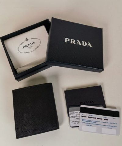 Replica Prada Saffiano Short Wallet Golden