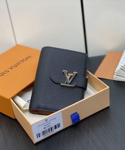 Louis Vuitton Vertical Compact Wallet Black - high-quality designer bag dupe