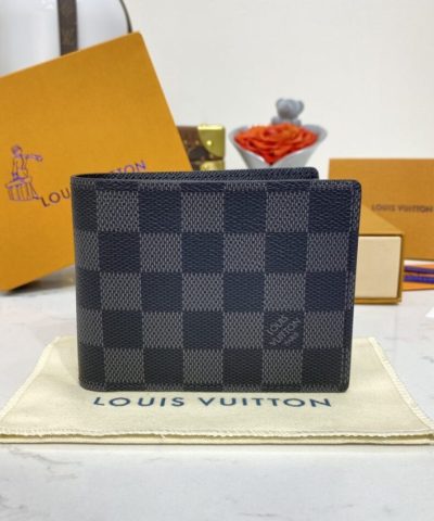Louis Vuitton Multiple Wallet Black Grid - top-grade luxury bag dupe
