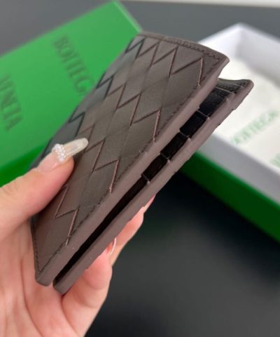 Replica Bottega Veneta Intrecciato Bi – Fold Wallet Black&Brown
