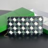 Replica Bottega Veneta Zip Long Wallet Green Grid - high-quality designer bag dupe