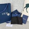 Replica Dior Bi Fold Card Holder Oblique Black