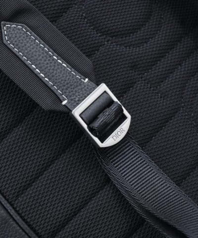 Replica Dior Saddle Zip Backpack Black Grained Calfskin